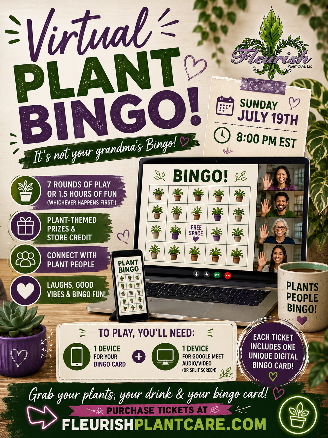 Virtual Plant Bingo Seat July Edition 🧨