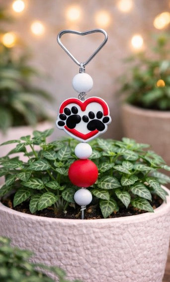 Paw Print Heart Pick