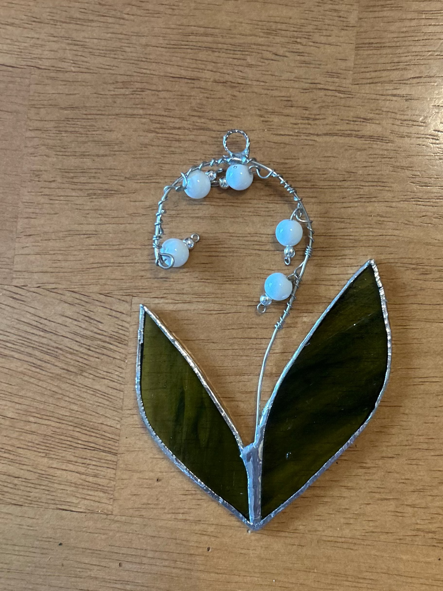 Lilly of the Valley Stained Glass Plant Suncatcher