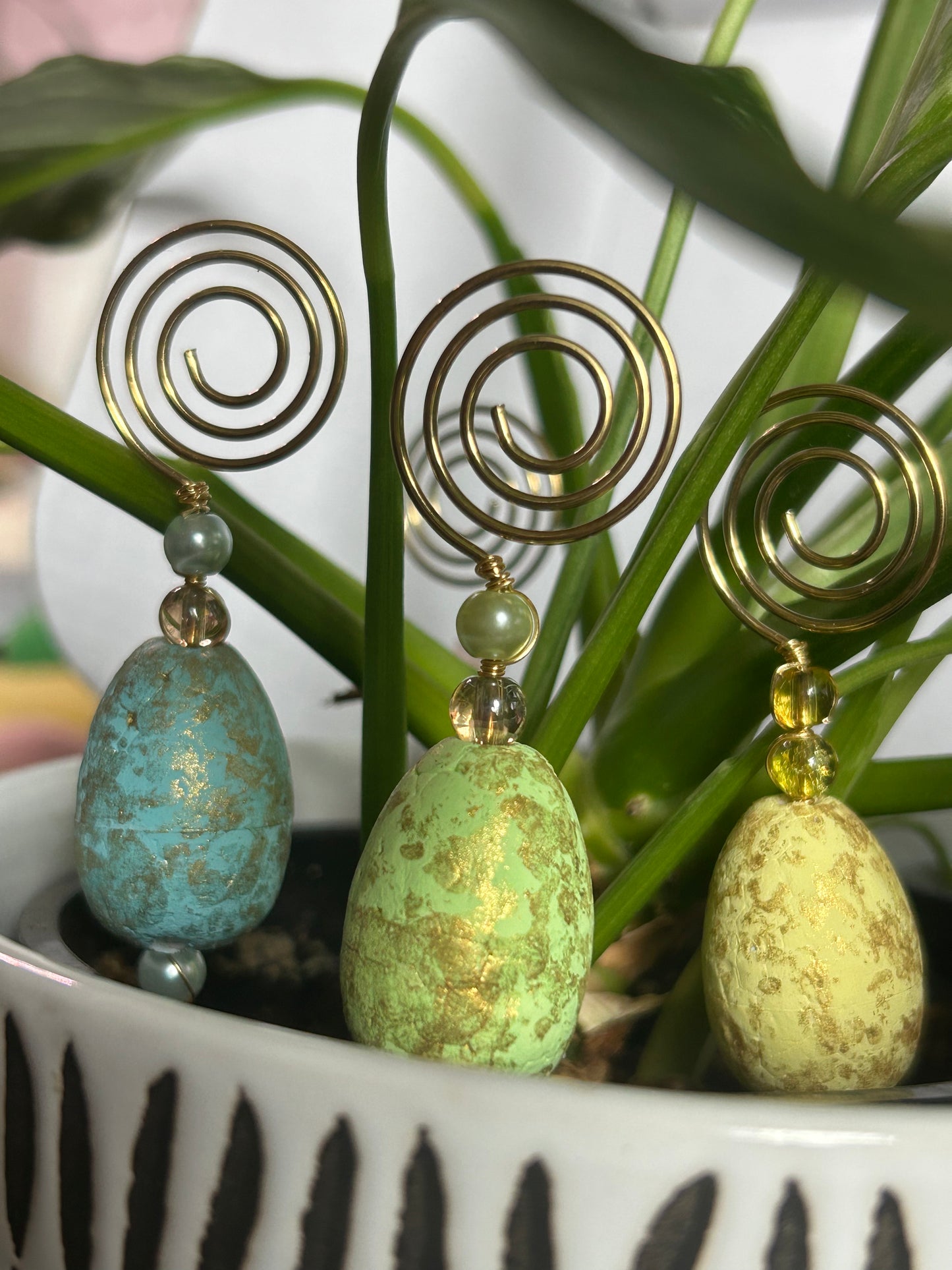 Handcrafted Egg Plant Jewelry Stakes