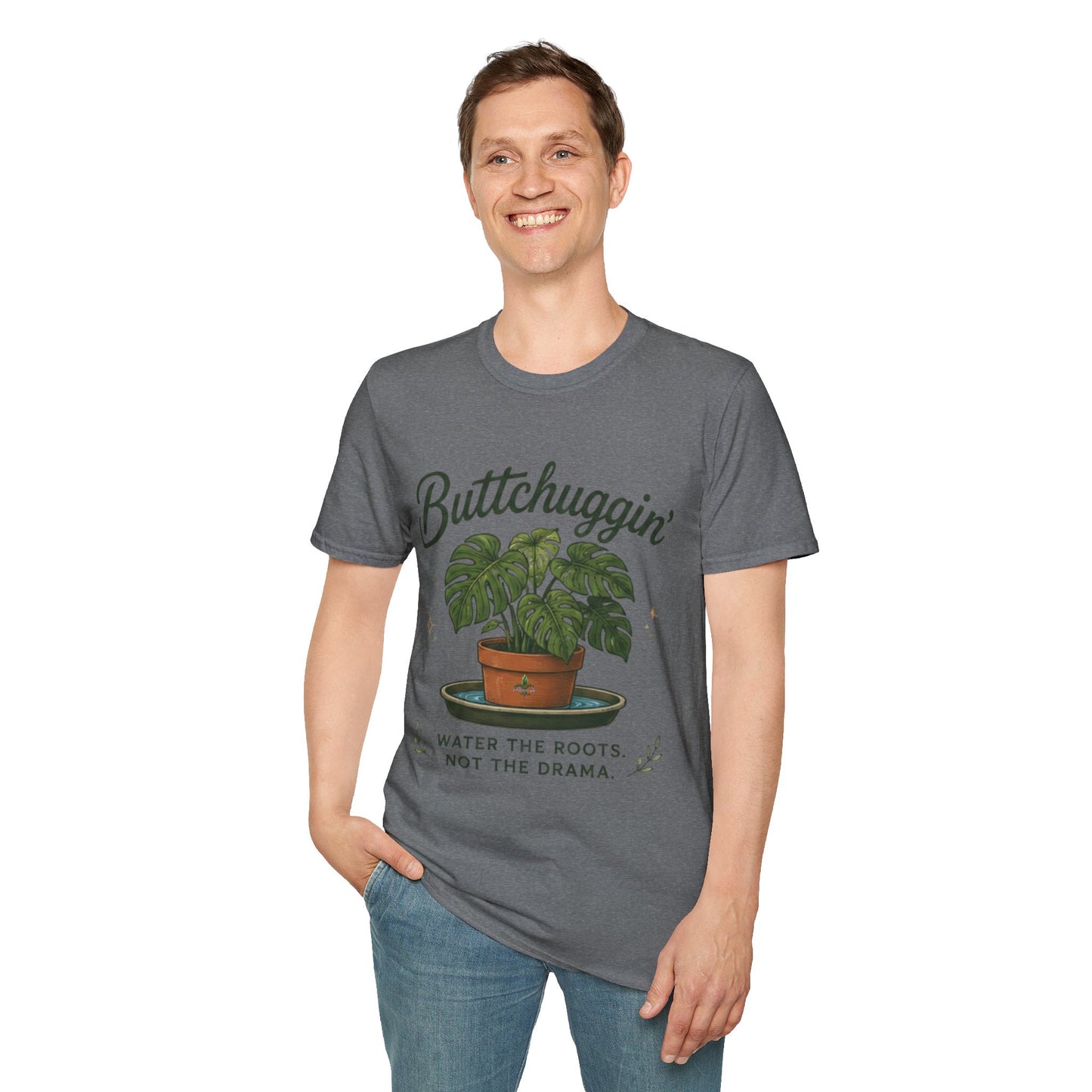 Buttchuggin' Monstera Plant T-Shirt | Plant Mom Shirt, Botanical Graphic