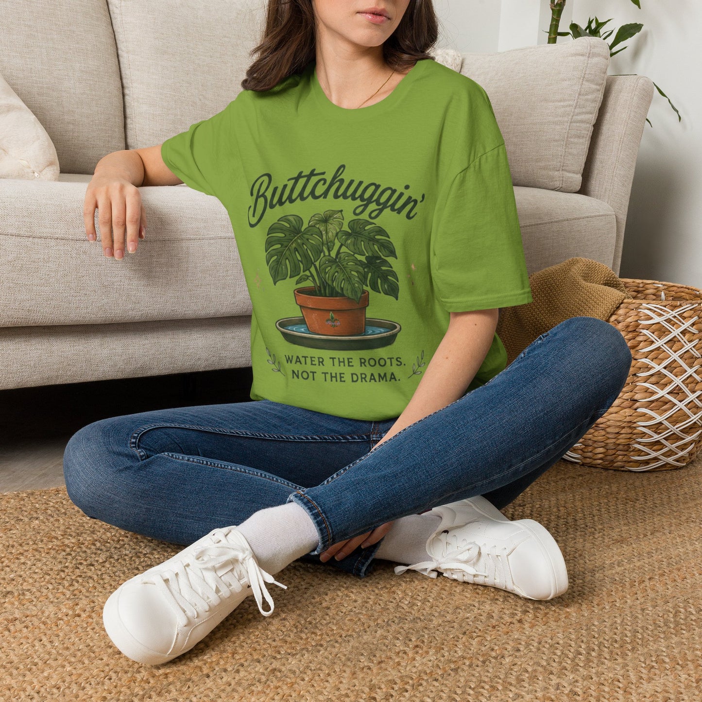 Buttchuggin' Monstera Plant T-Shirt | Plant Mom Shirt, Botanical Graphic