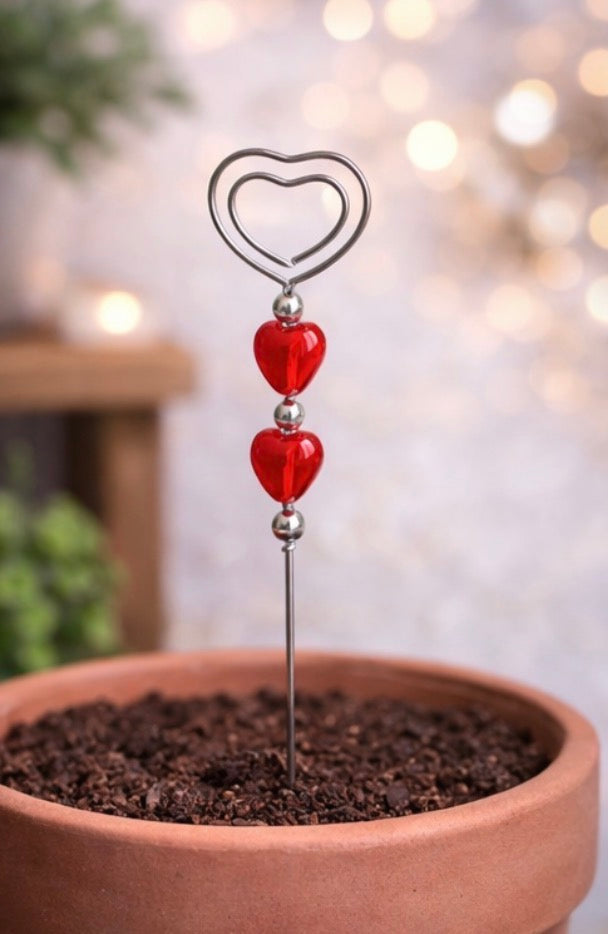 Classic Elegance Heart Plant Jewelry Stake 🌿❤️