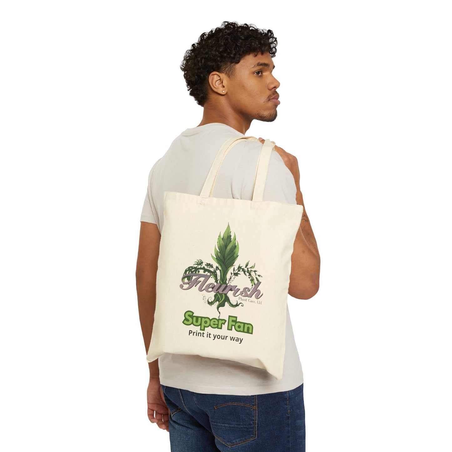 Fleurish Super Fan Cotton Canvas Tote —