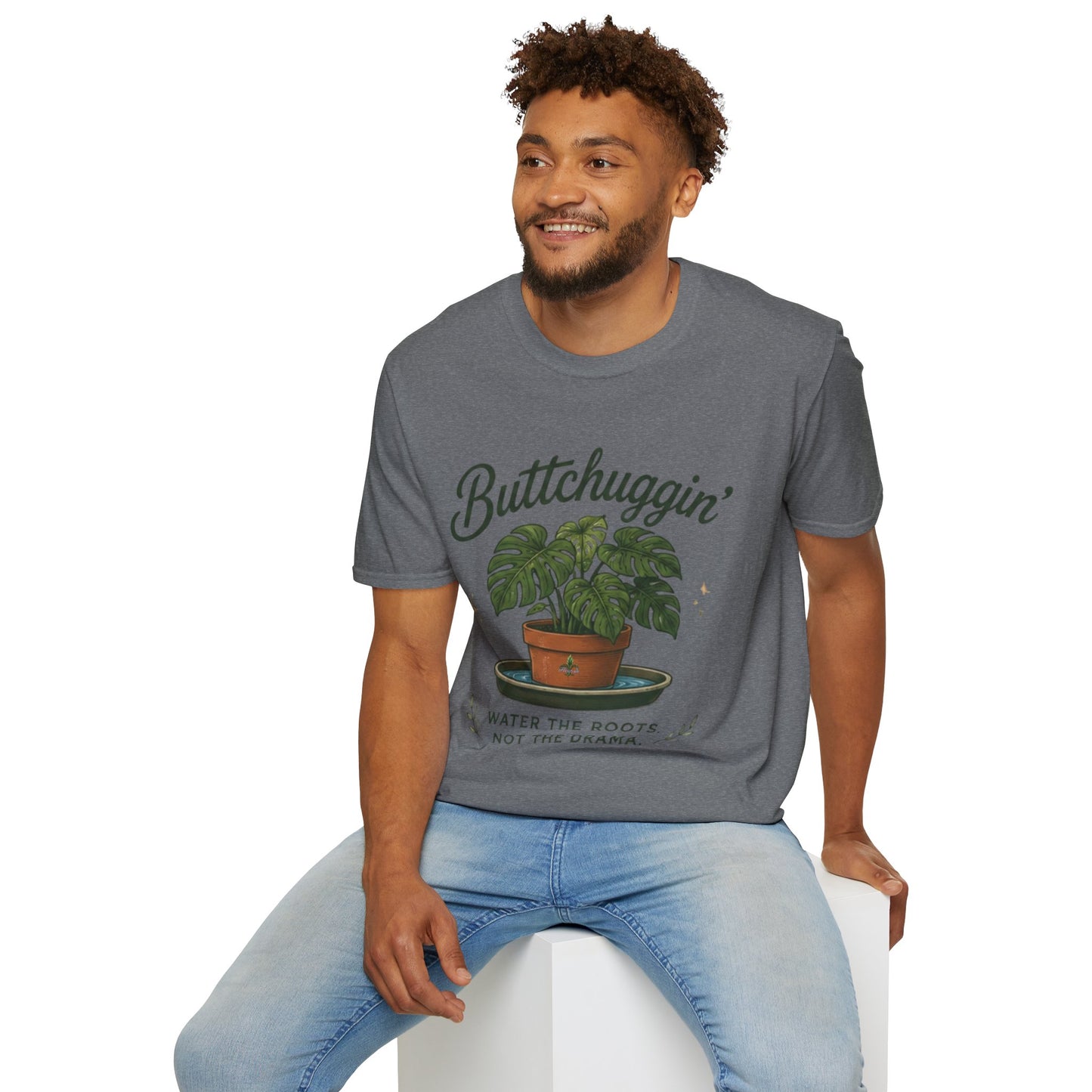 Buttchuggin' Monstera Plant T-Shirt | Plant Mom Shirt, Botanical Graphic