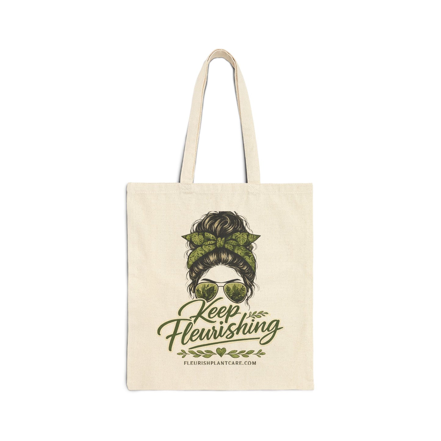 Tote Bag — "Keep Flourishing" Botanical Girl Canvas Tote