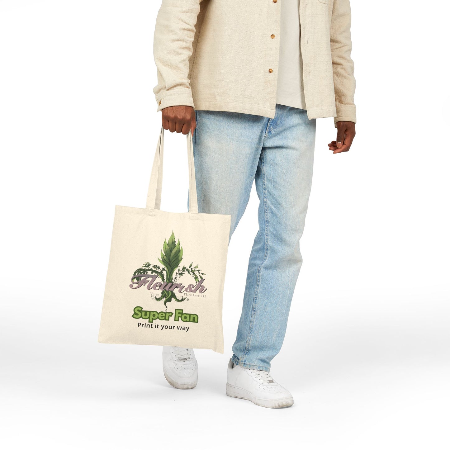 Fleurish Super Fan Cotton Canvas Tote —