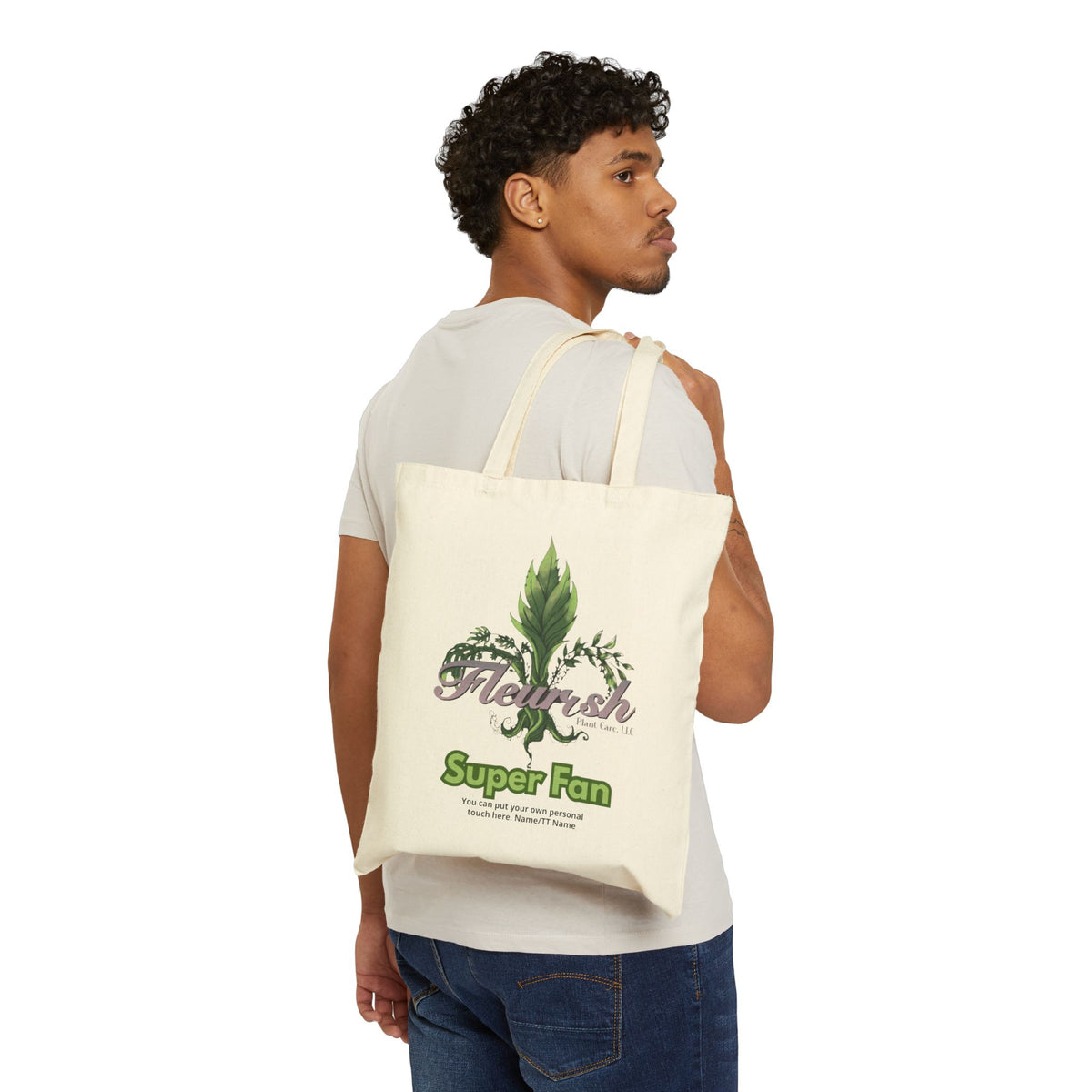 Fleurish Super Fan Cotton Canvas Tote —