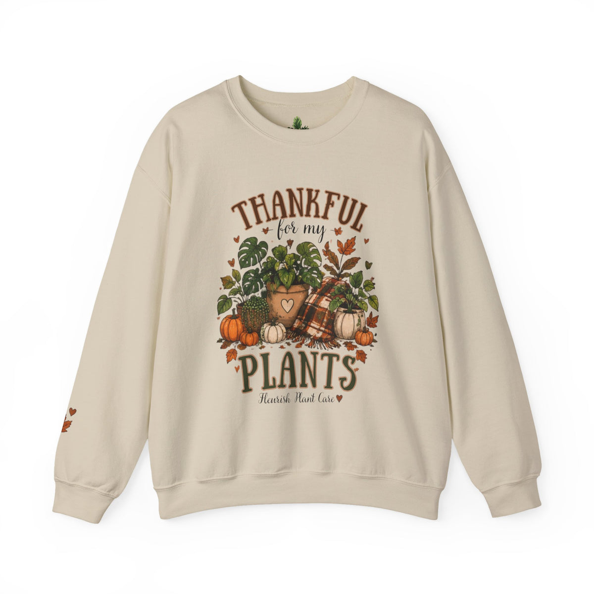 Thankful for My Plants Crewneck Sweatshirt — Fall Plant Lover Pullover
