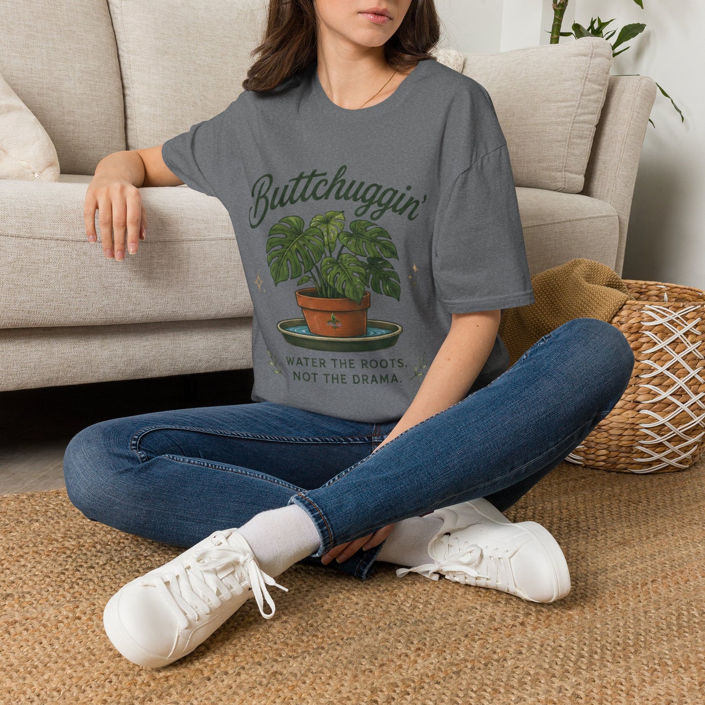 Buttchuggin' Monstera Plant T-Shirt | Plant Mom Shirt, Botanical Graphic