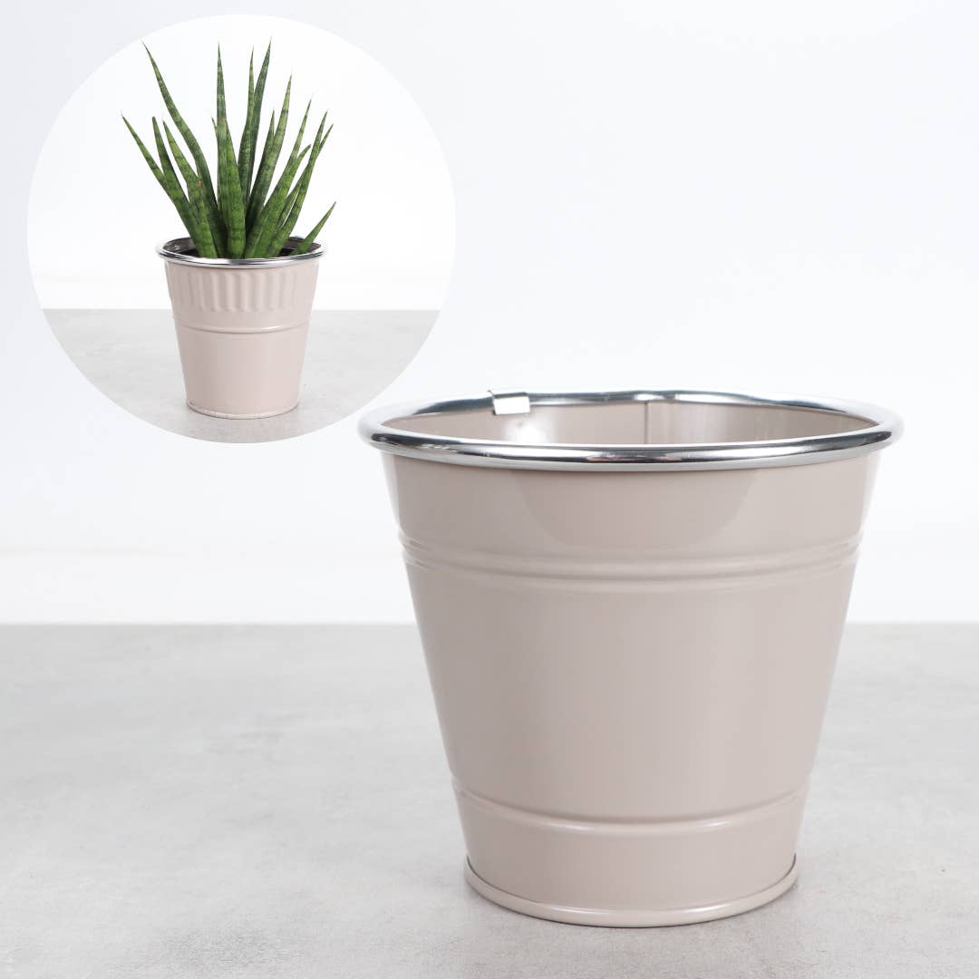 4" Solid Color Metal Pot Cover for Plants