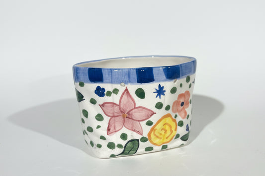 🌸 Hand-Painted Floral Ceramic Planter Collection