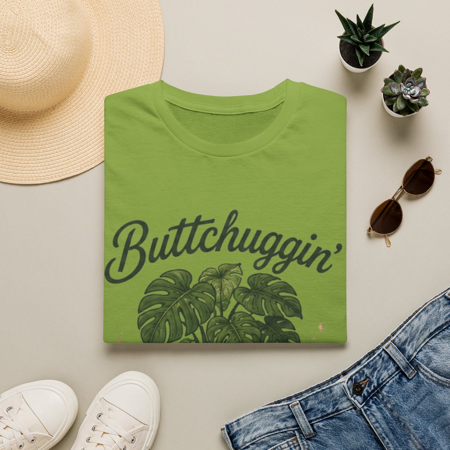 Buttchuggin' Monstera Plant T-Shirt | Plant Mom Shirt, Botanical Graphic