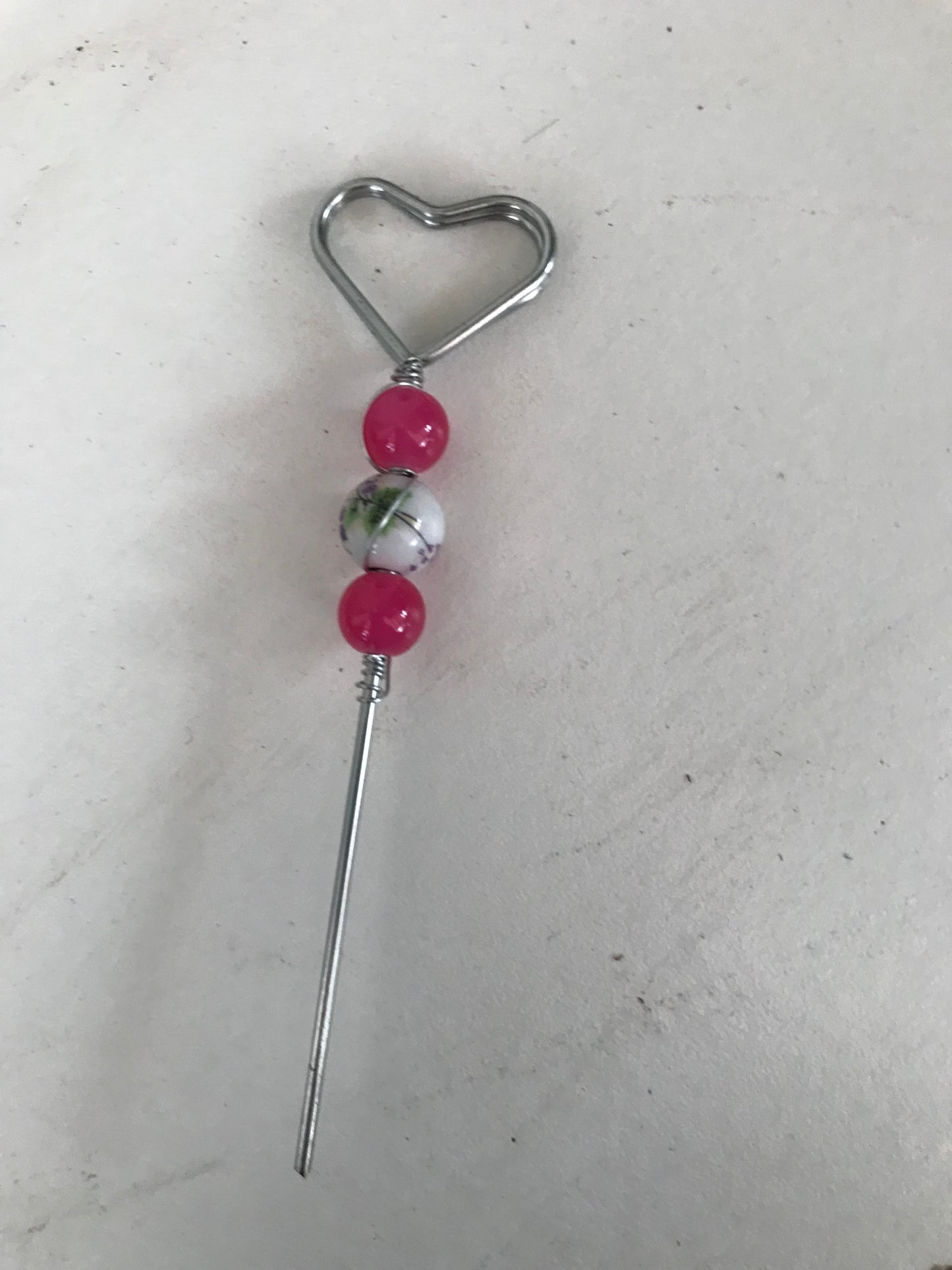 Handmade Floral Beaded Plant Stakes – Heart & Spiral Designs