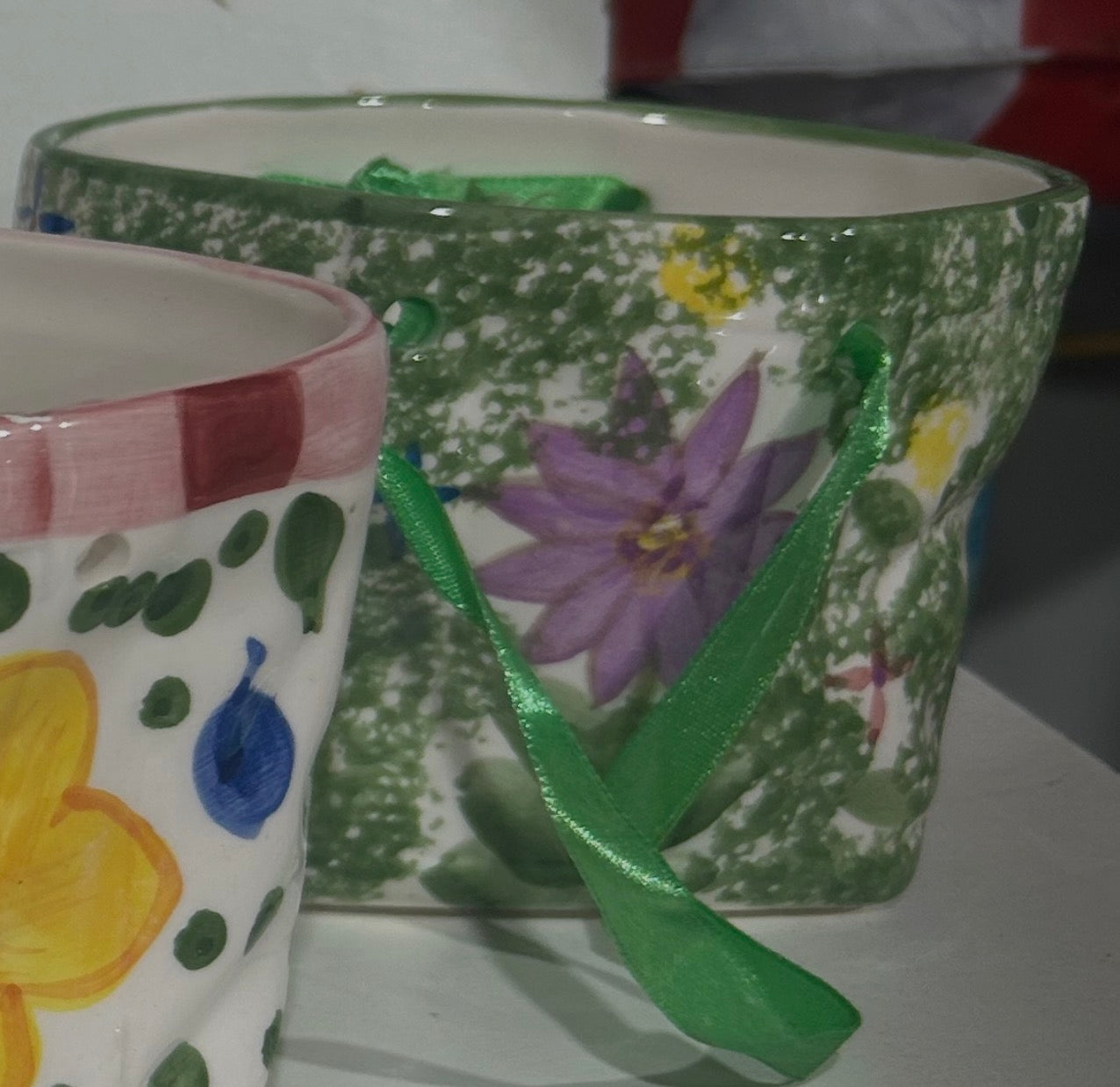 🌸 Hand-Painted Floral Ceramic Planter Collection