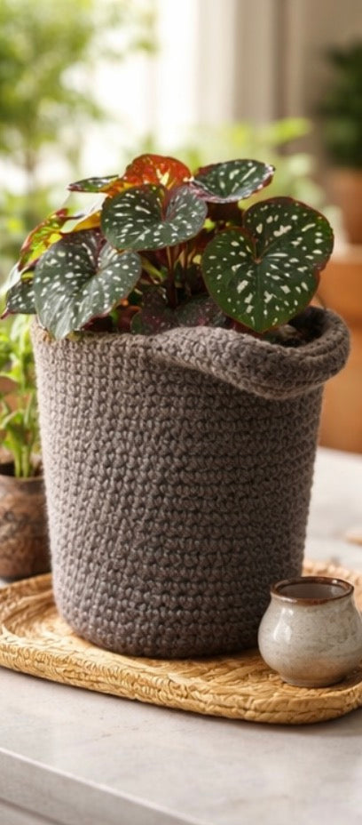 Hand-Crocheted Plant Pot Sweater