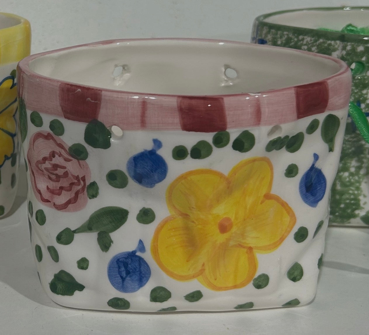 🌸 Hand-Painted Floral Ceramic Planter Collection