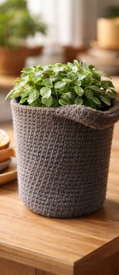 Hand-Crocheted Plant Pot Sweater