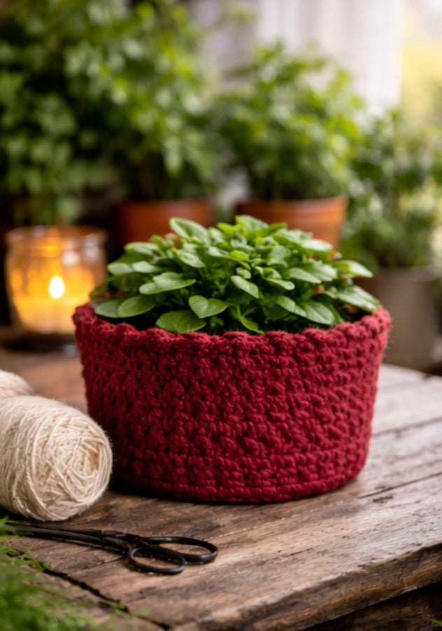 🌿 Hand-Crocheted Plant Pot Sweater