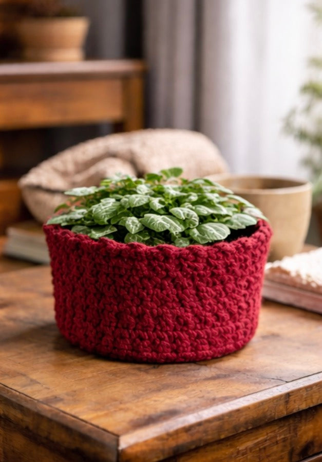 🌿 Hand-Crocheted Plant Pot Sweater