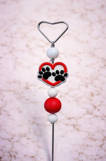 Paw Print Heart Pick