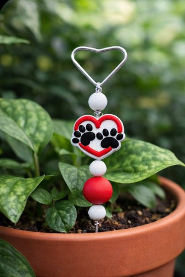 Paw Print Heart Pick