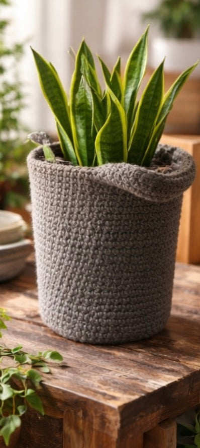 Hand-Crocheted Plant Pot Sweater