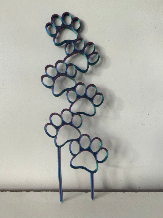 Paw Print Trellis — Iridescent Blue & Purple 🐾