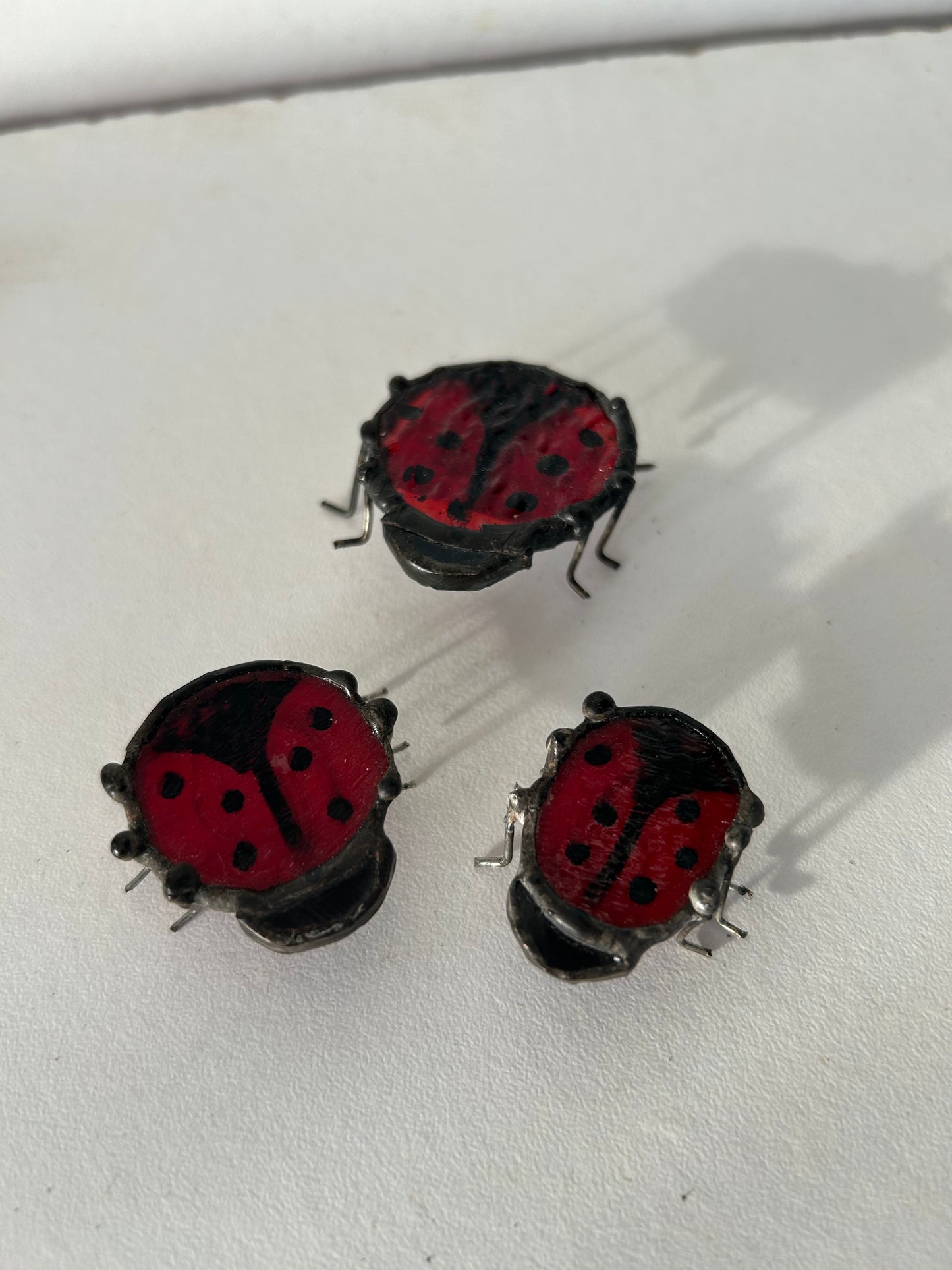 Stained Glass Ladybug Clips