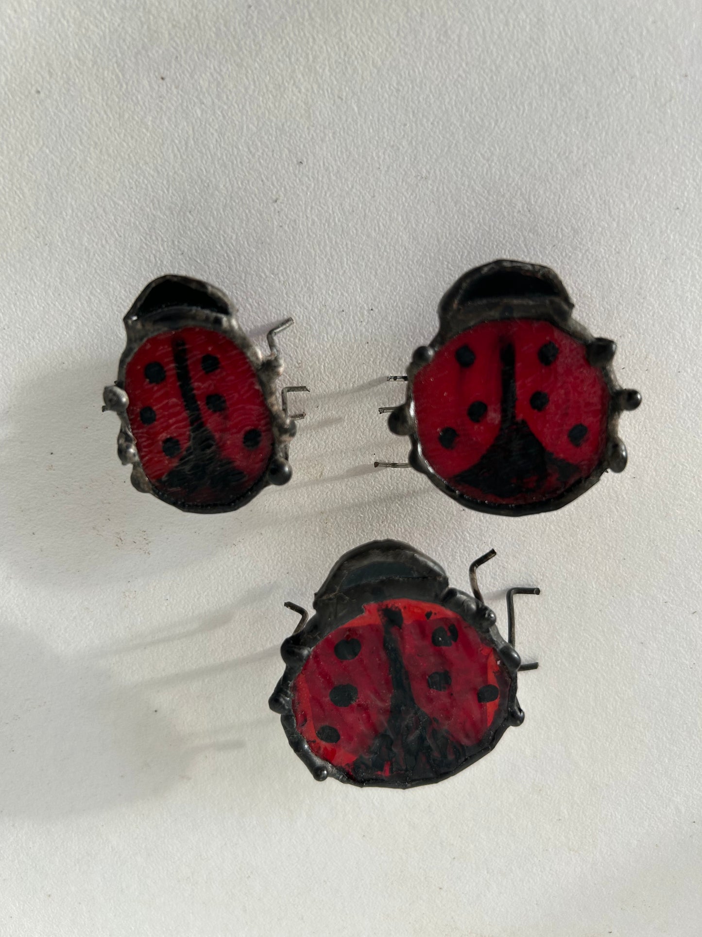 Stained Glass Ladybug Clips