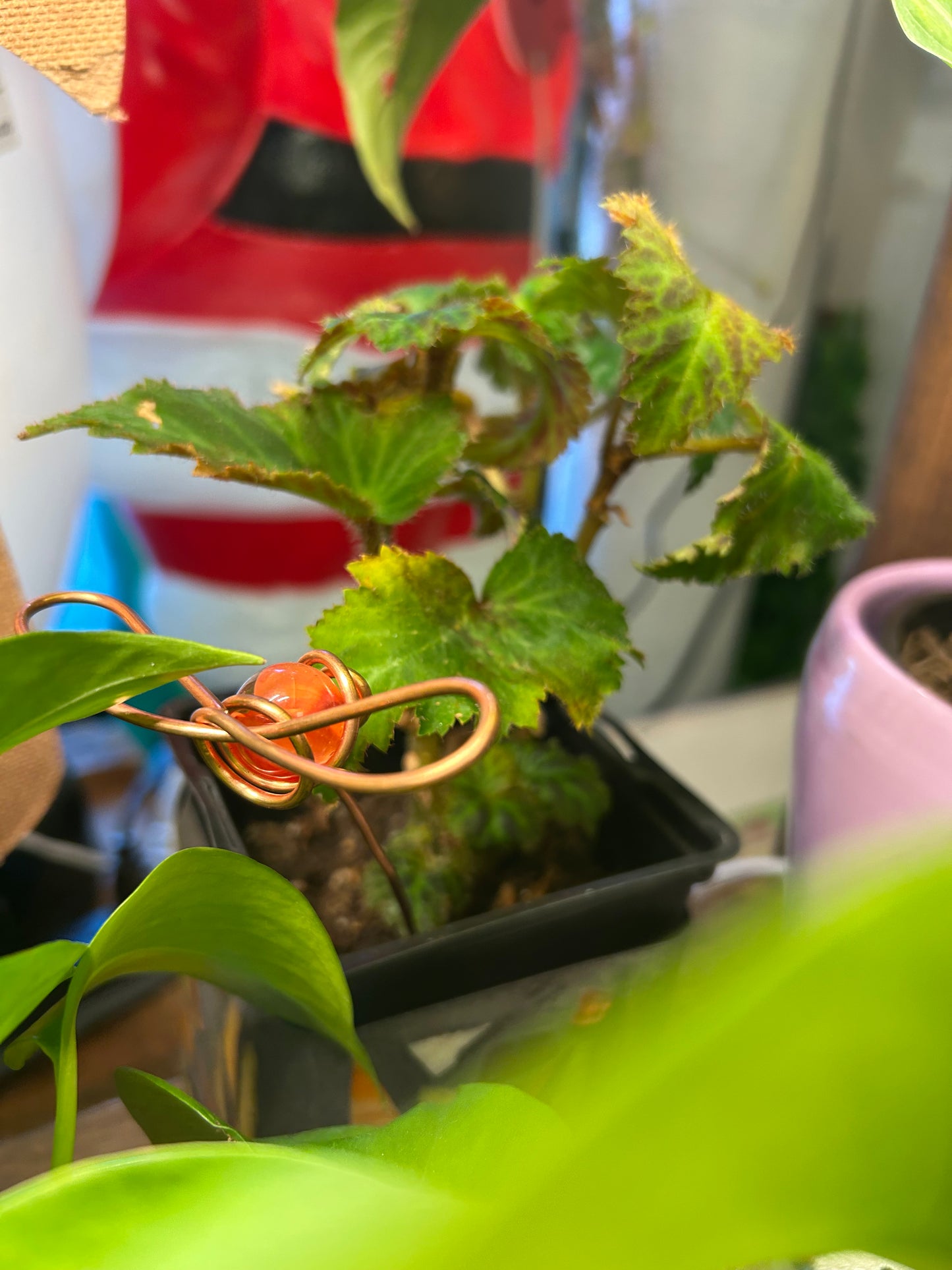 Handmade Copper “Bee Inspired” Plant Stake