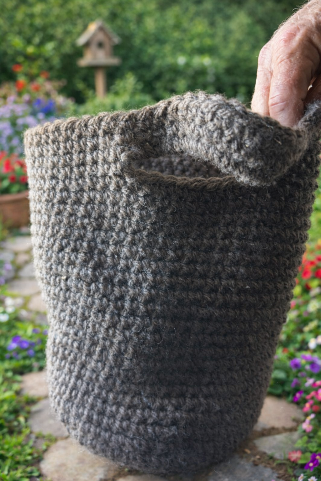Hand-Crocheted Plant Pot Sweater