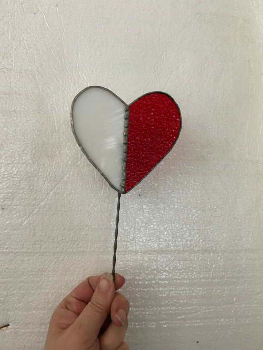 Stained Glass Heart Plant Pick ❤️🌿