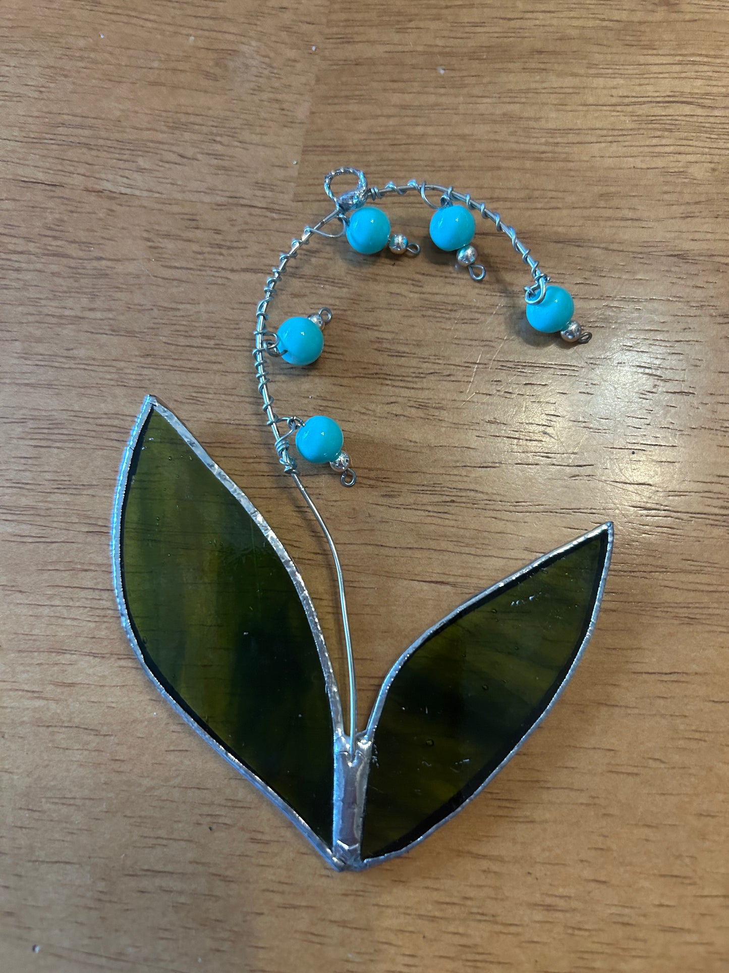 Lilly of the Valley Stained Glass Plant Suncatcher