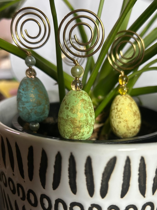 Handcrafted Egg Plant Jewelry Stakes
