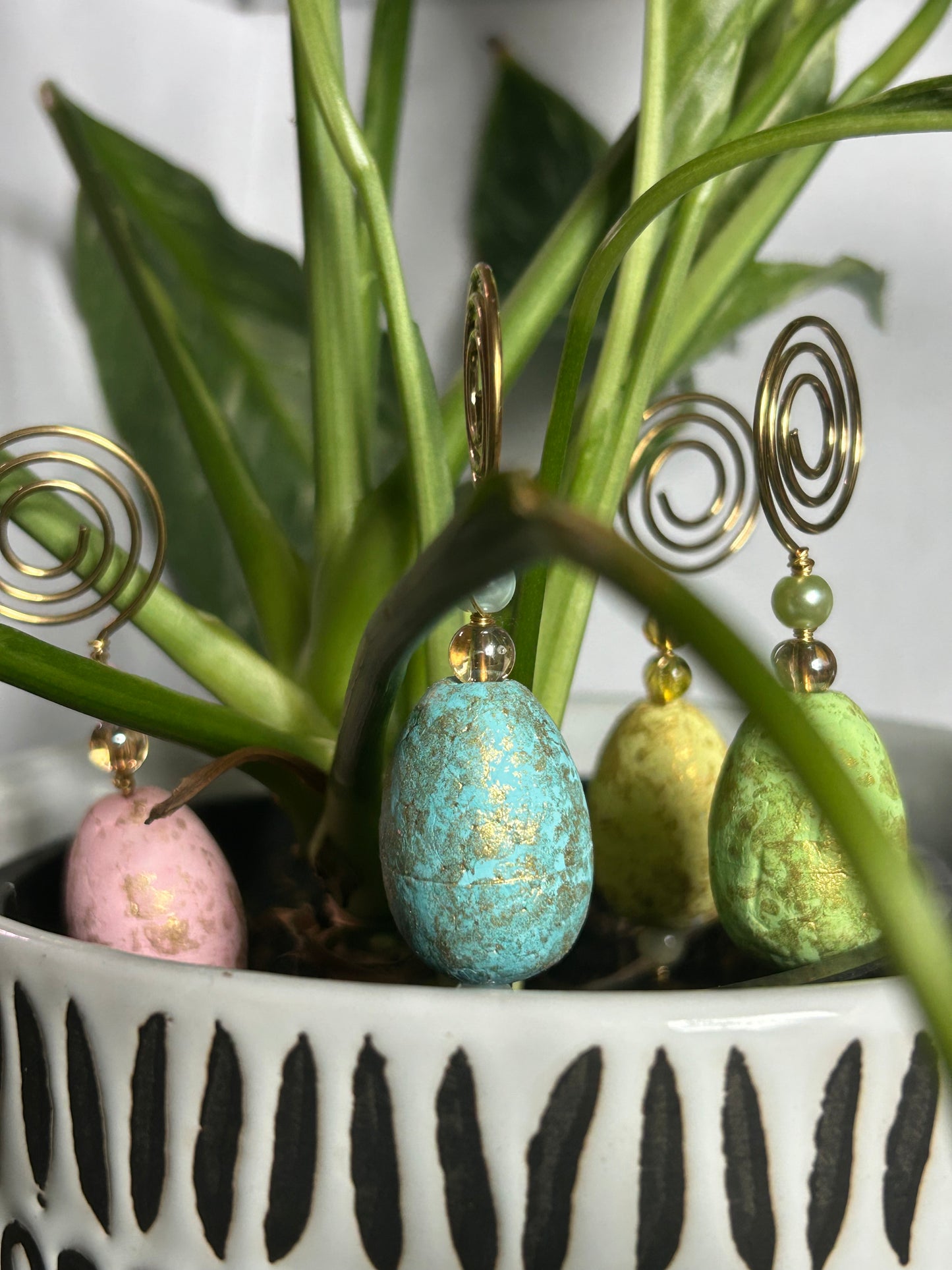Handcrafted Egg Plant Jewelry Stakes