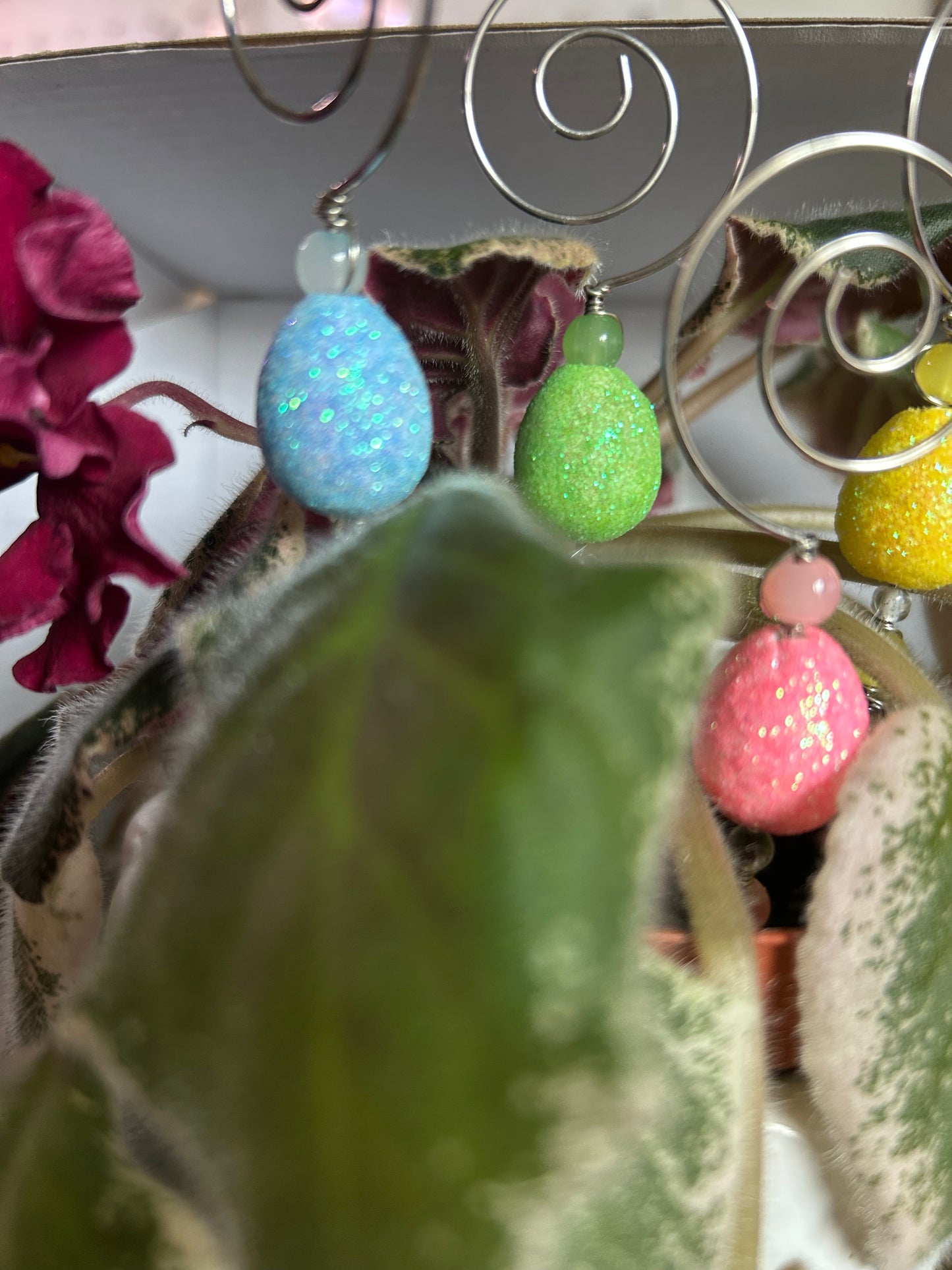 Handcrafted Egg Small Plant Jewelry Stakes (Silver)