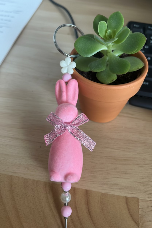 Long Velvet Bunny Plant Jewelry Stake