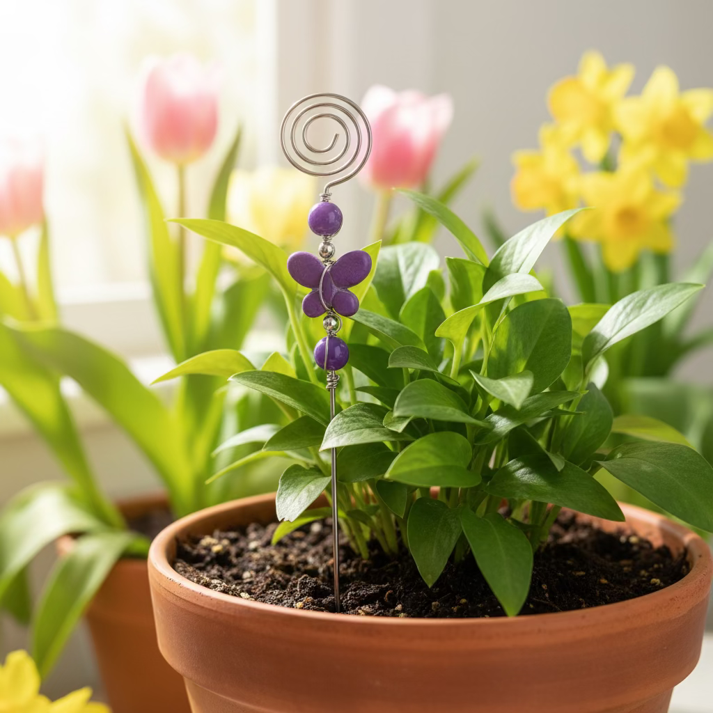 Butterfly Spiral Plant Stake