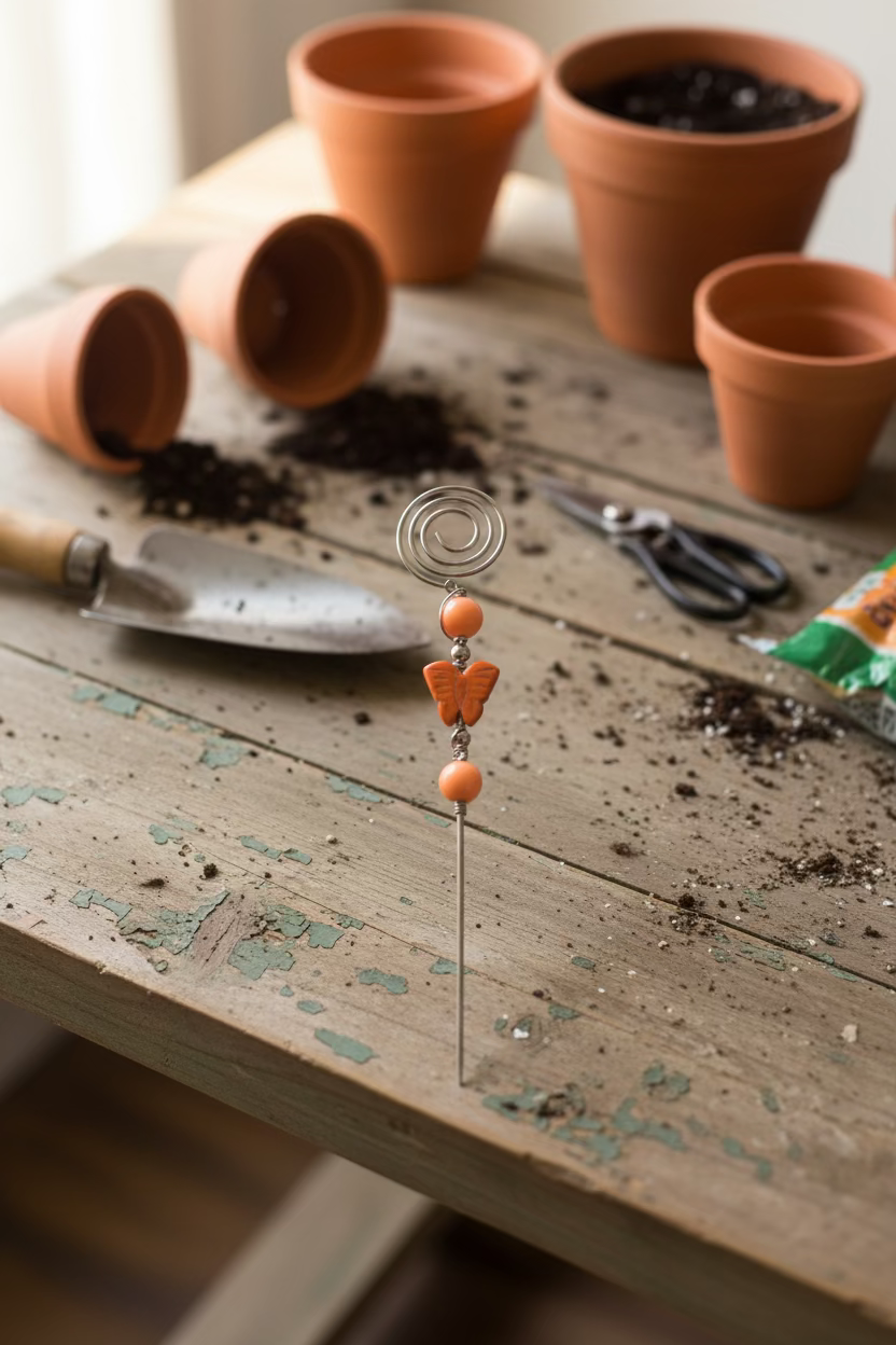 Butterfly Spiral Plant Stake