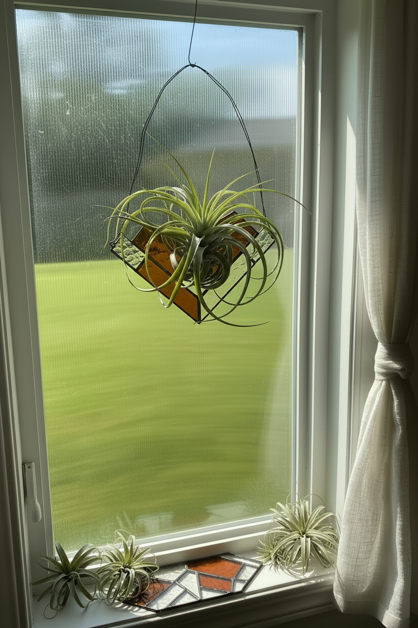 Stained Glass Air Plant Suncatcher