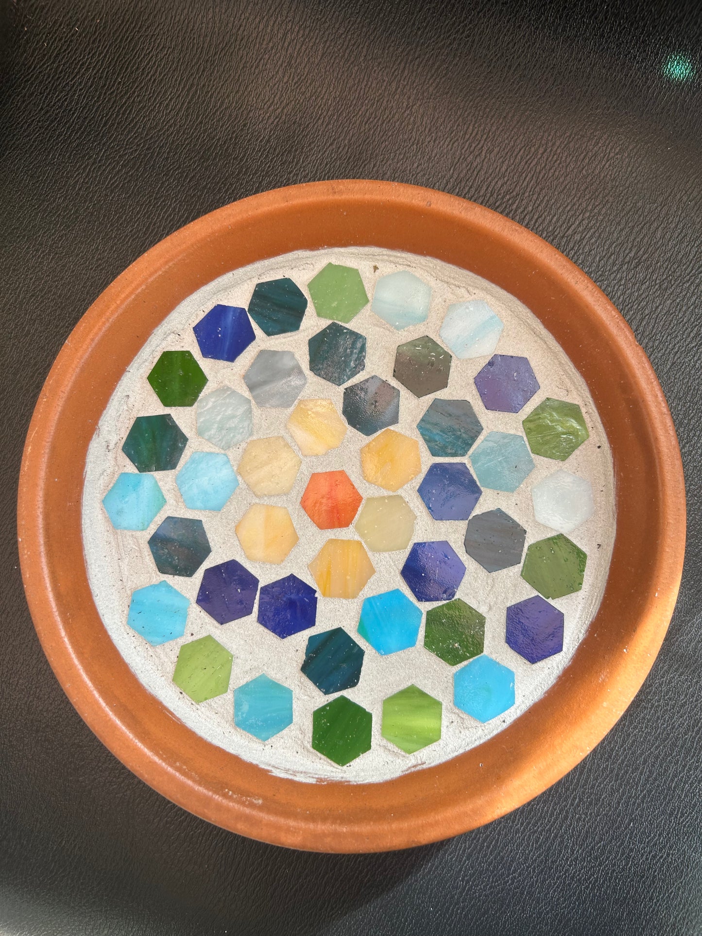 Rainbow Mosaic Decorative Saucer