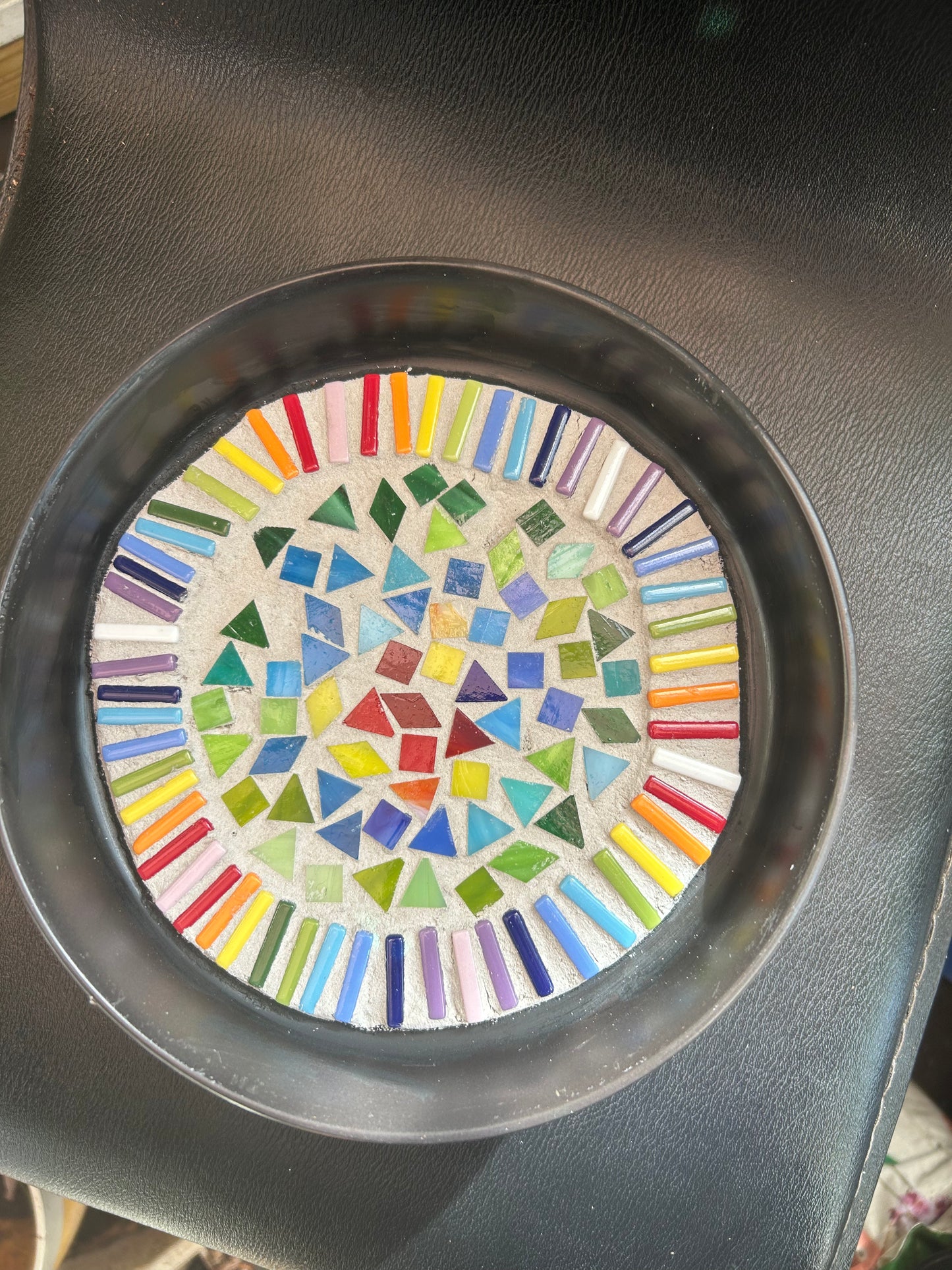 Rainbow Mosaic Decorative Saucer — Black