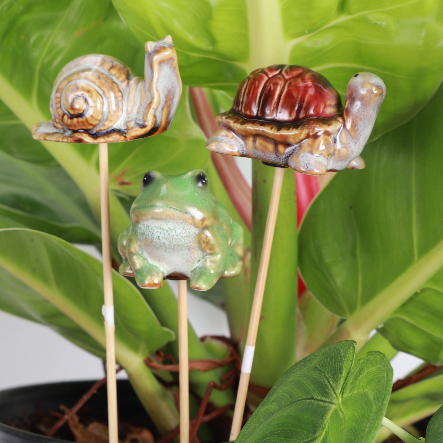 Garden Friends Pottery Plant Pick - 9" Stake - Garden Decor